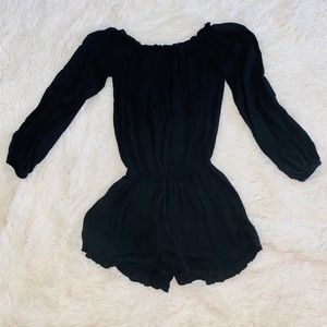 Black strapless romper